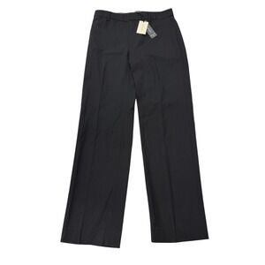 Banana Republic High Rise Straight Italian Wool Trousers Pants Women 8 Black NWT